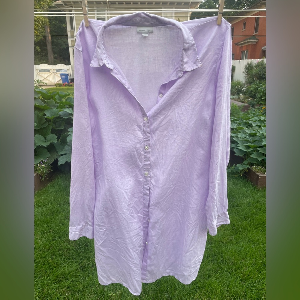 J. Jill Light Purple Linen Tunic Shirt